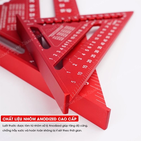 Thước Eke Vuông Kapro 448 Đỏ – Kim Loại Nguyên Khối 4 Inch