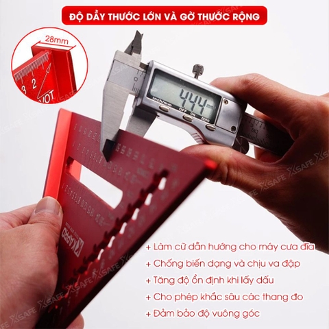 Thước Eke Vuông Kapro 448 Đỏ – Kim Loại Nguyên Khối 4 Inch