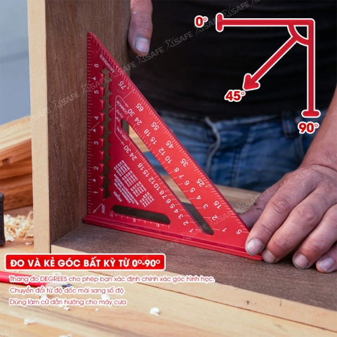 Thước Eke Vuông Kapro 448 Đỏ – Kim Loại Nguyên Khối 4 Inch