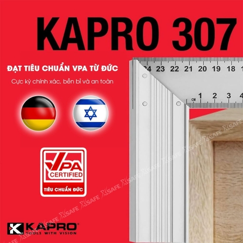 Thước ke góc vuông Kapro 307, bằng kim loại, chiều dài  20cm