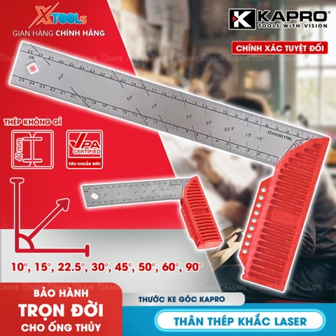 Thước ke góc vuông Kapro 309 cao cấp, bằng kim loại, chiều dài 25cm