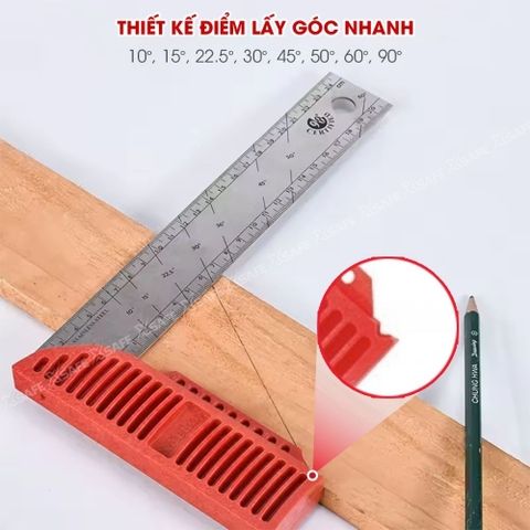 Thước ke góc vuông Kapro 309 cao cấp, bằng kim loại, chiều dài 20cm