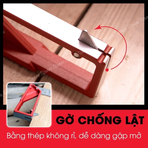 Thước ke góc vuông kim loại nguyên khối Kapro 353, chiều dài 40cm