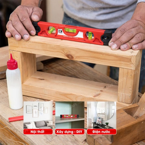 Thước thủy Kapro 227, bằng kim loại, chiều dài 23cm, có nam châm