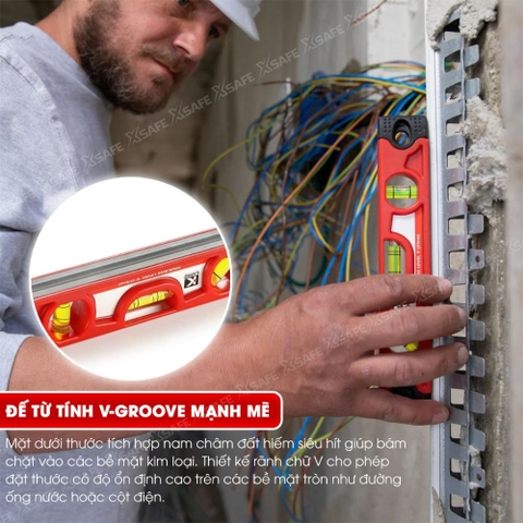 Thước thủy Kapro 227, bằng kim loại, chiều dài 23cm, có nam châm