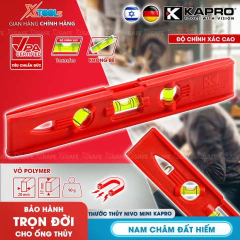 Thước thủy Kapro 229, bằng nhựa, chiều dài 23cm, có nam châm