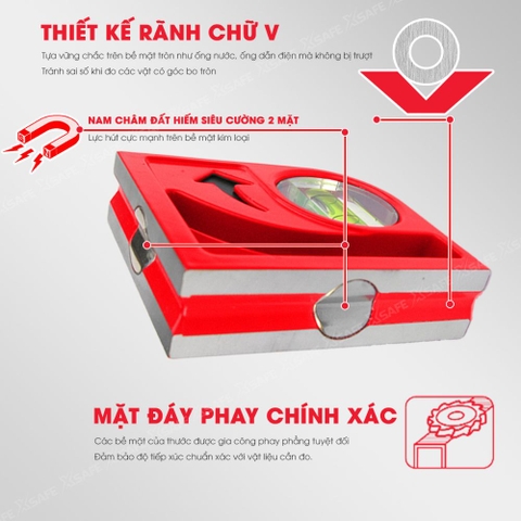 Thước thủy mini Kapro 846 cầm tay, bằng kim loại, thân đúc