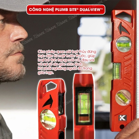 Thước thủy Kapro 923, bằng kim loại, chiều dài 25cm, có nam châm