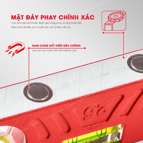 Thước thủy Kapro 923, bằng kim loại, chiều dài 25cm, có nam châm