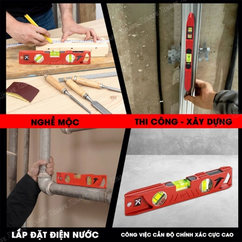 Thước thủy Kapro 923, bằng kim loại, chiều dài 25cm, có nam châm