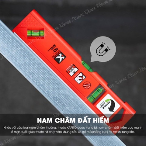 Thước thủy Kapro 929, bằng kim loại, chiều dài 25cm, xem 2 chiều