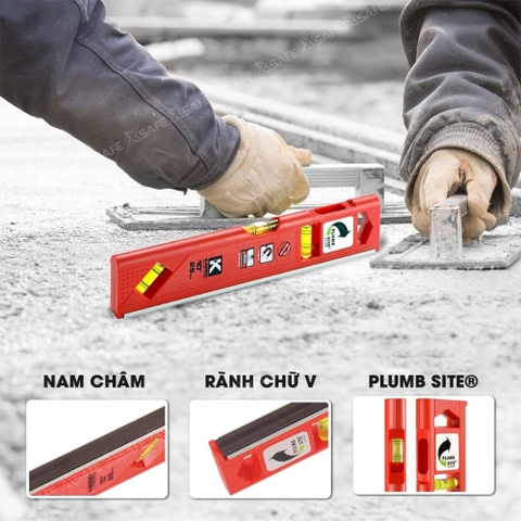 Thước thủy Kapro 929, bằng kim loại, chiều dài 25cm, xem 2 chiều