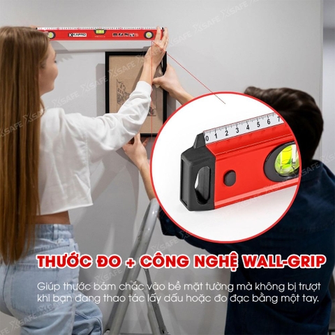 Thước thủy Kapro 770, bằng kim loại, chiều dài 30cm, có nam châm