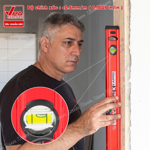 Thước thủy Kapro 779XL, bằng kim loại, chiều dài 100cm, có 2 ống thủy