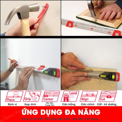 Thước nivo lấy dấu đa năng Kapro 313, bằng kim loại, chiều dài 30cm