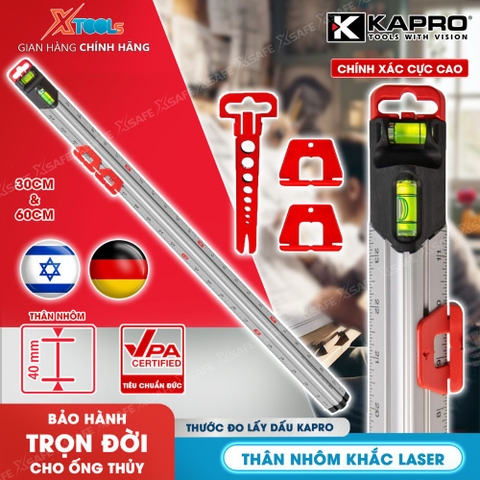 Thước nivo lấy dấu đa năng Kapro 313, bằng kim loại, chiều dài 30cm