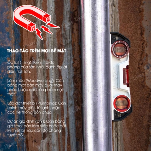 Thước Thủy Kapro 935 Nhôm Đúc Từ Tính Dài 25 Cm (10″)