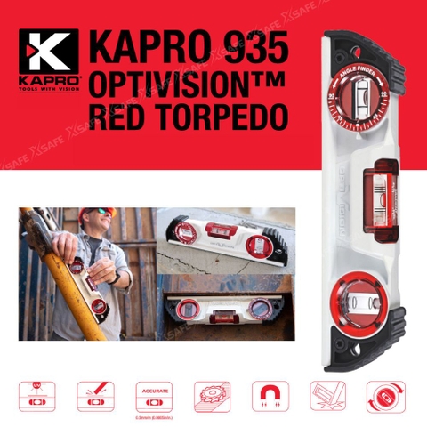 Thước Thủy Kapro 935 Nhôm Đúc Từ Tính Dài 25 Cm (10″)