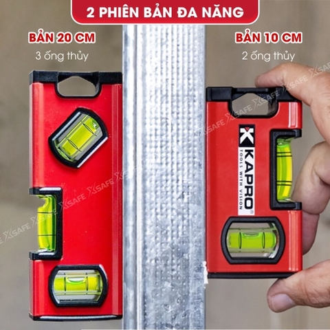 Thước Thủy Mini Kapro 771X-42M Kim Loại, 3 Ống Thủy, Dài 20Cm