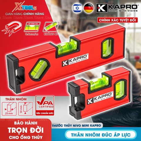 Thước Thủy Mini Kapro 771X-42M Kim Loại, 3 Ống Thủy, Dài 20Cm