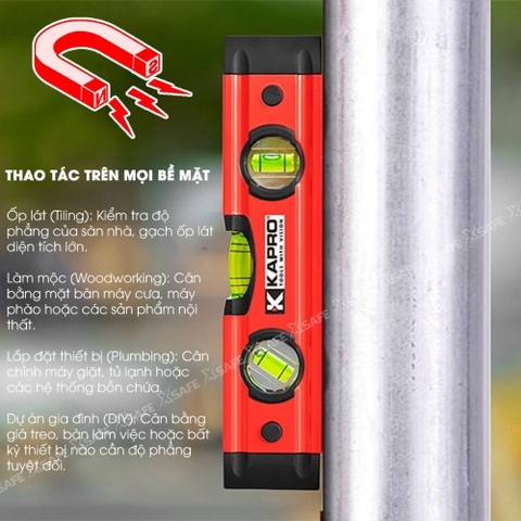 Thước thủy Kapro 779T, bằng kim loại, chiều dài 23cm