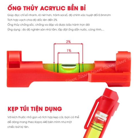 Thước Thủy Dây Kapro 440 Chiều Dài 7cm (3