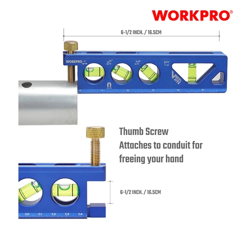 Thước thủy có từ tính, dạng hộp, kích thước 165mm (6.5 inch) Workpro - WP262025