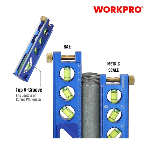 Thước thủy có từ tính, dạng hộp, kích thước 165mm (6.5 inch) Workpro - WP262025