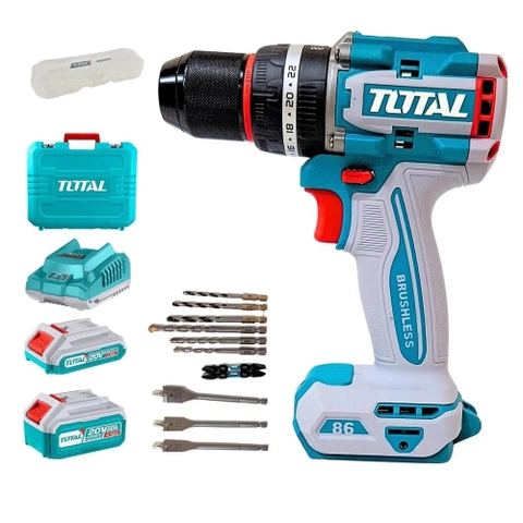 Máy Khoan Búa Không Chổi Than Dùng Pin 20V Total TIDLI20868