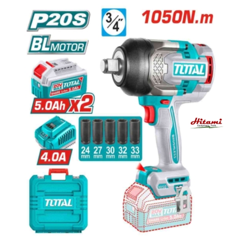 Máy Siết Buloong Không Chổi Than Dùng Pin 20V Total TIWLI20105