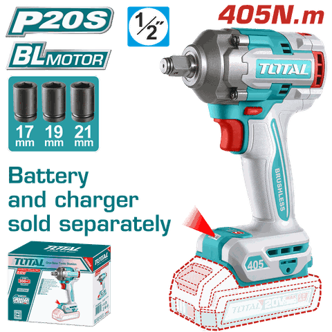 Máy Siết Bulong TOTAL TIWLI20451 Không Chổi Than Pin Lithium ion 20v