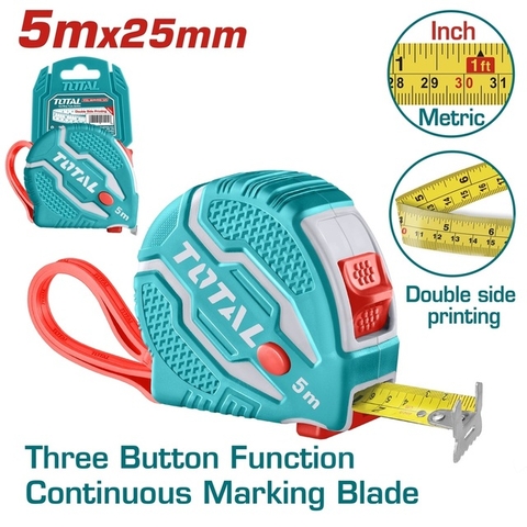 Thước Kéo Thép Nền Vàng 5mx25mm Total TMT126052