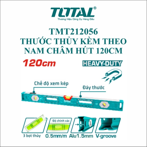 Thước Thủy Kèm Theo Nam Châm Hút 120cm Total TMT212056