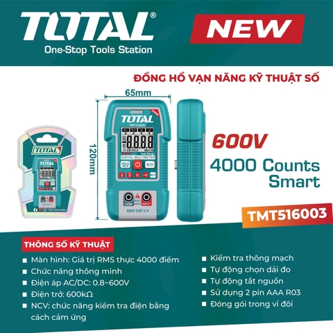 Đồng hồ vạn năng kỹ thuật số Total TMT516003
