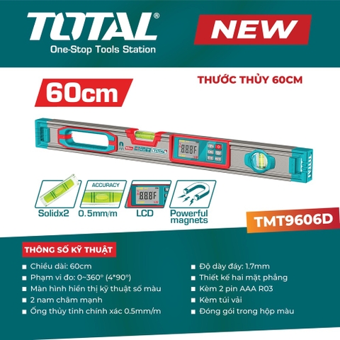 Thước thủy 60cm TOTAL TMT9606D