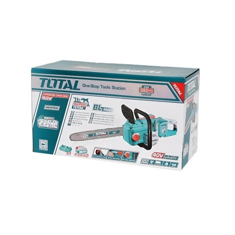 Máy Cưa Xích Không Chổi Than Dùng Pin 40V (2 Pin 4.0Ah Và 1 Sạc Kép) Total TGSLI401682