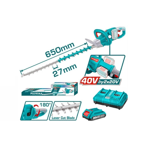 Máy Cắt Hàng Rào  Không Chổi Than Dùng Pin 20V Total THTLI400282