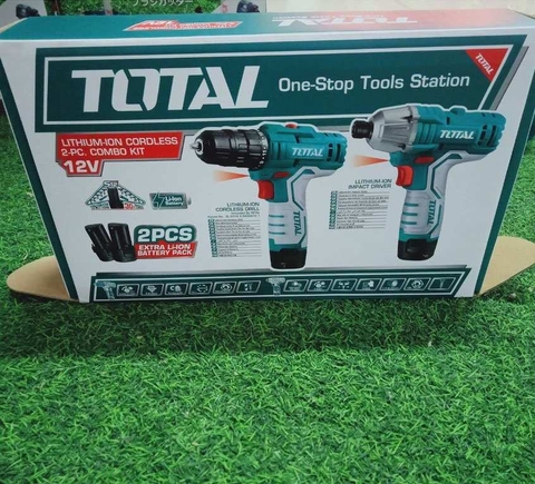 Bộ combo máy vặn vít và máy khoan dùng pin 12V Total TKLI1201
