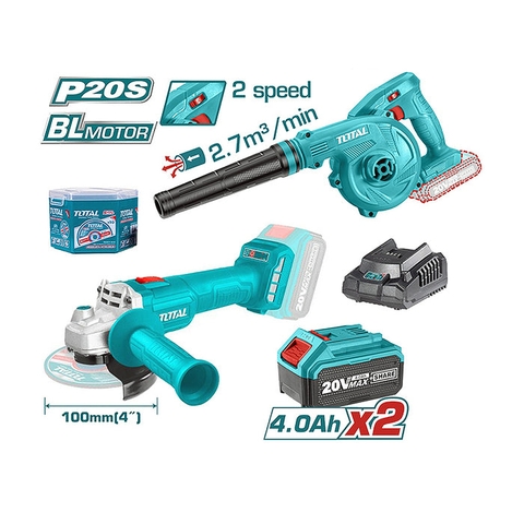Combo Máy Mài Góc + Máy Thổi Bụi Pin 20V Total TOSLI2211310