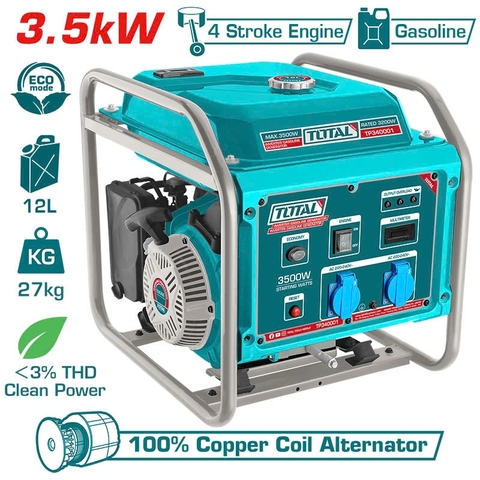 Máy Phát điện  Dùng Xăng Biến Tần 3.5KW Total TP340001