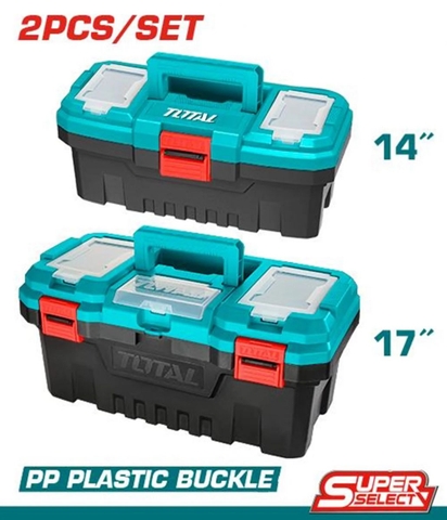 Bộ 2 Hộp Nhựa đựng Công Cụ 14 Inch & 17 Inch Khóa Nhựa Total TPBXK0021