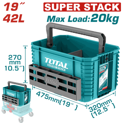 Thùng Đựng Đồ Nghề TOTAL TPBXS104 Xếp Chồng 19 Inch