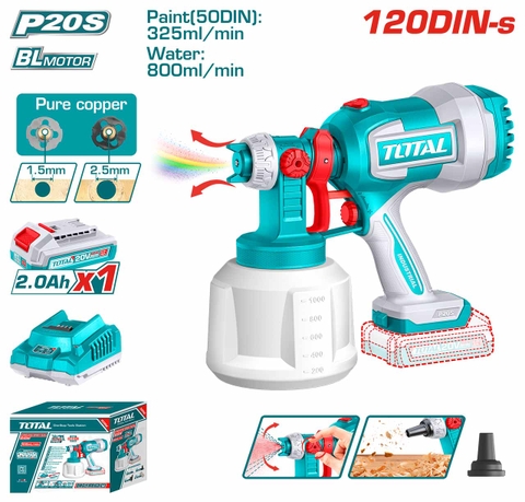 Máy Phun Sơn Không Chổi Than Dùng Pin 20V Total TSGLI20042