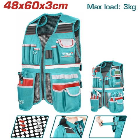 Áo Gi Lê đựng Công Cụ 48x60x3cm Tải Trọng Tối đa: 3kg Lưới Thoáng Khí Total TTVT16025