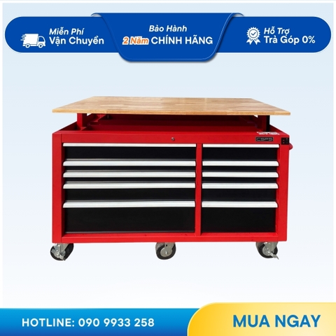 Tủ đồ nghề CSPS 14210 142cm - 10 hộc kéo màu đỏ/đen
