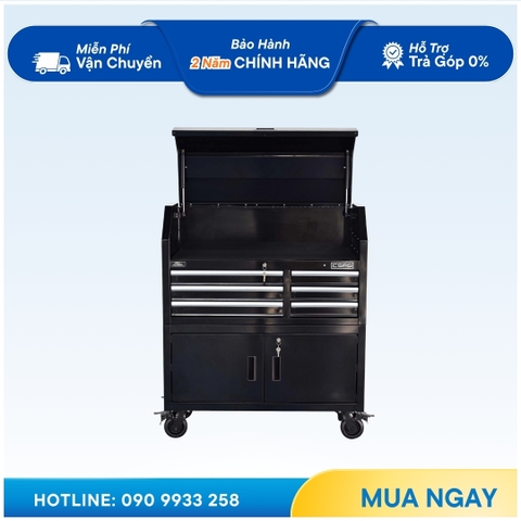 Tủ dụng cụ CSPS 104cm - 06 hộc kéo màu đen có bánh xe