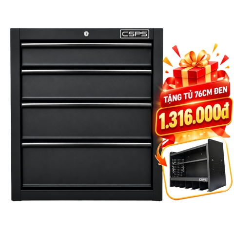 [MUA 1 TẶNG 1] Tủ đồ nghề CSPS 61cm - 04 hộc kéo màu đen