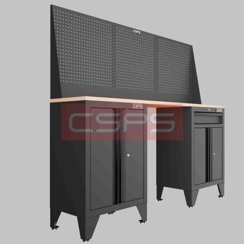 Tủ Dụng Cụ CSPS 183cm 2 Tủ Đen Đỏ Chuyên Nghiệp