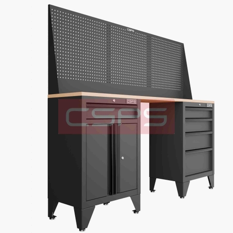 Tủ Dụng Cụ CSPS 183cm 2 Tủ Đen Đỏ Chuyên Nghiệp