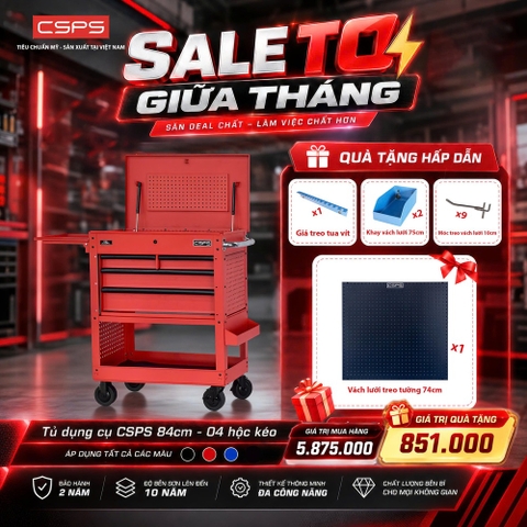 [Quà Tặng 851.000 VND] Tủ đồ nghề CSPS 84cm - 4 hộc kéo